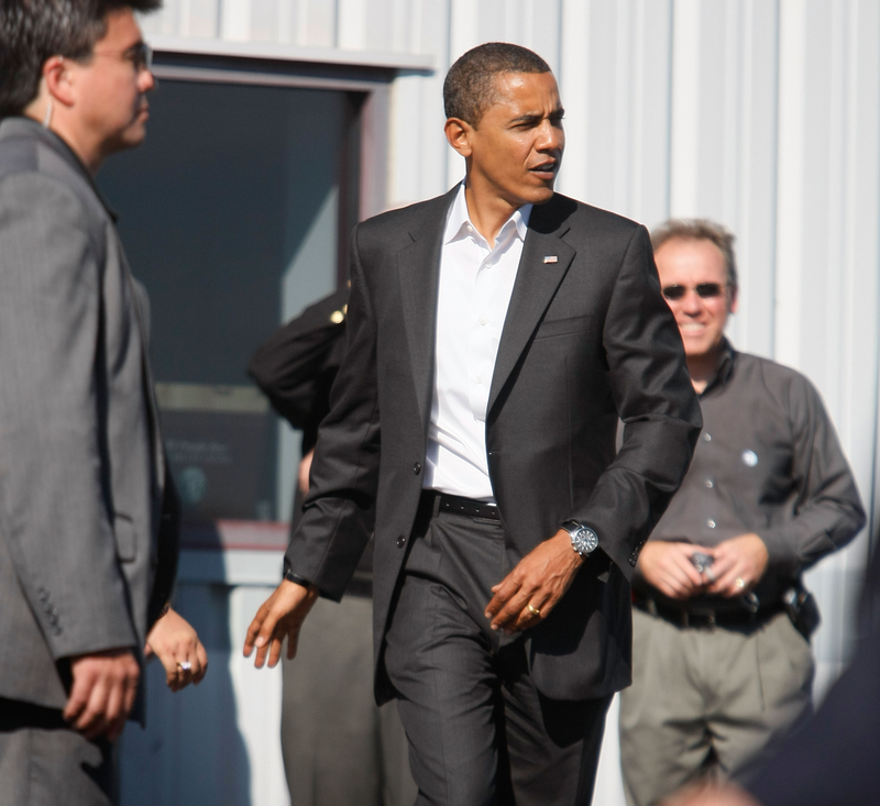 Barack Obama on Oct. 12, 2008, in Swanton, Ohio (Joe Raedle/Getty Images)